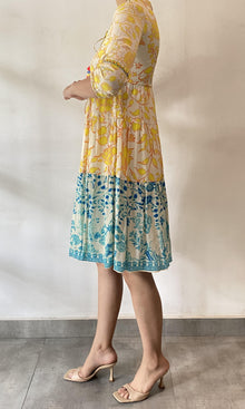Womens | Inv Viscose Short Dress | Yellow Multi
