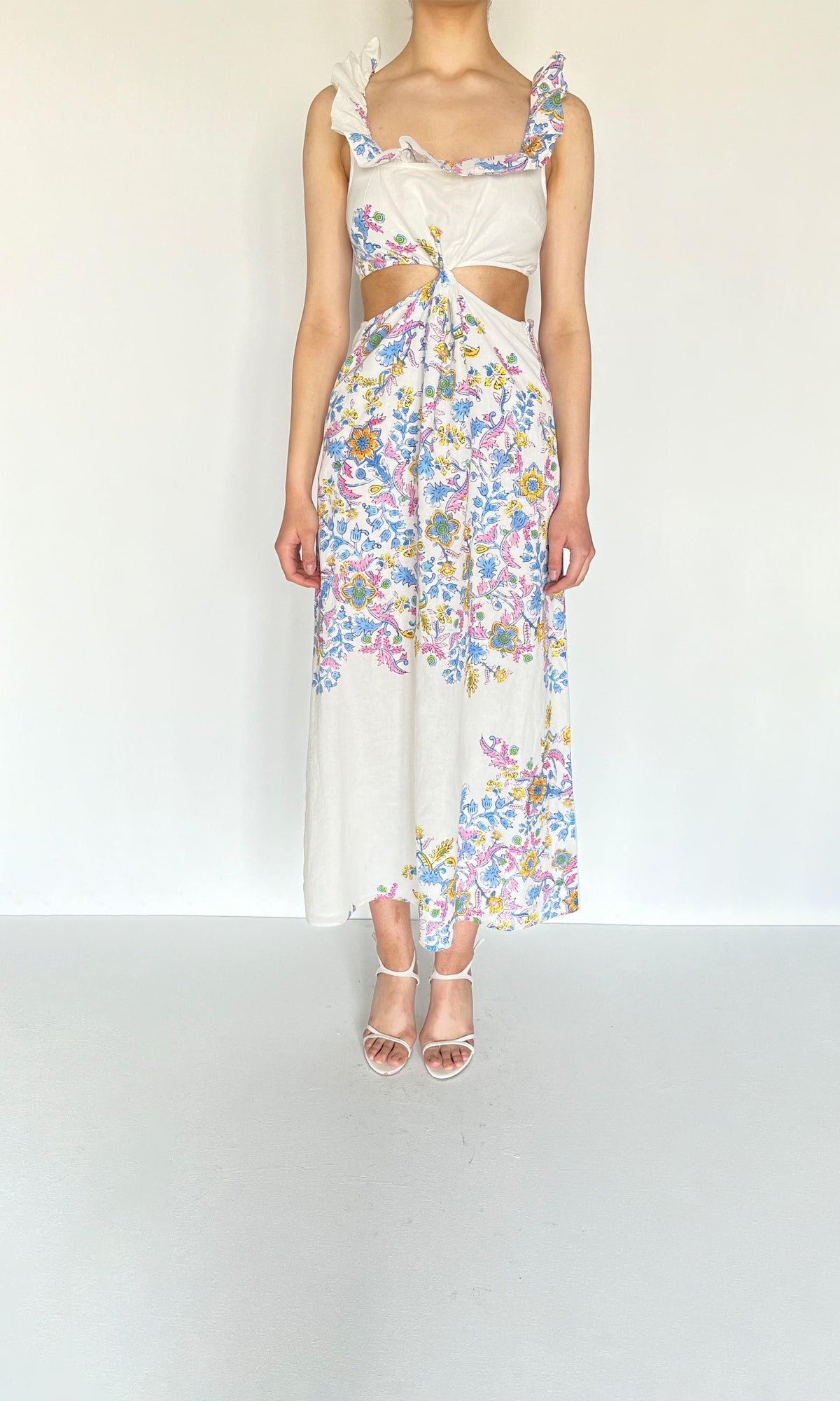 Womens | Inv Viscose Crinkle Chiffon Vana Long Dress | White