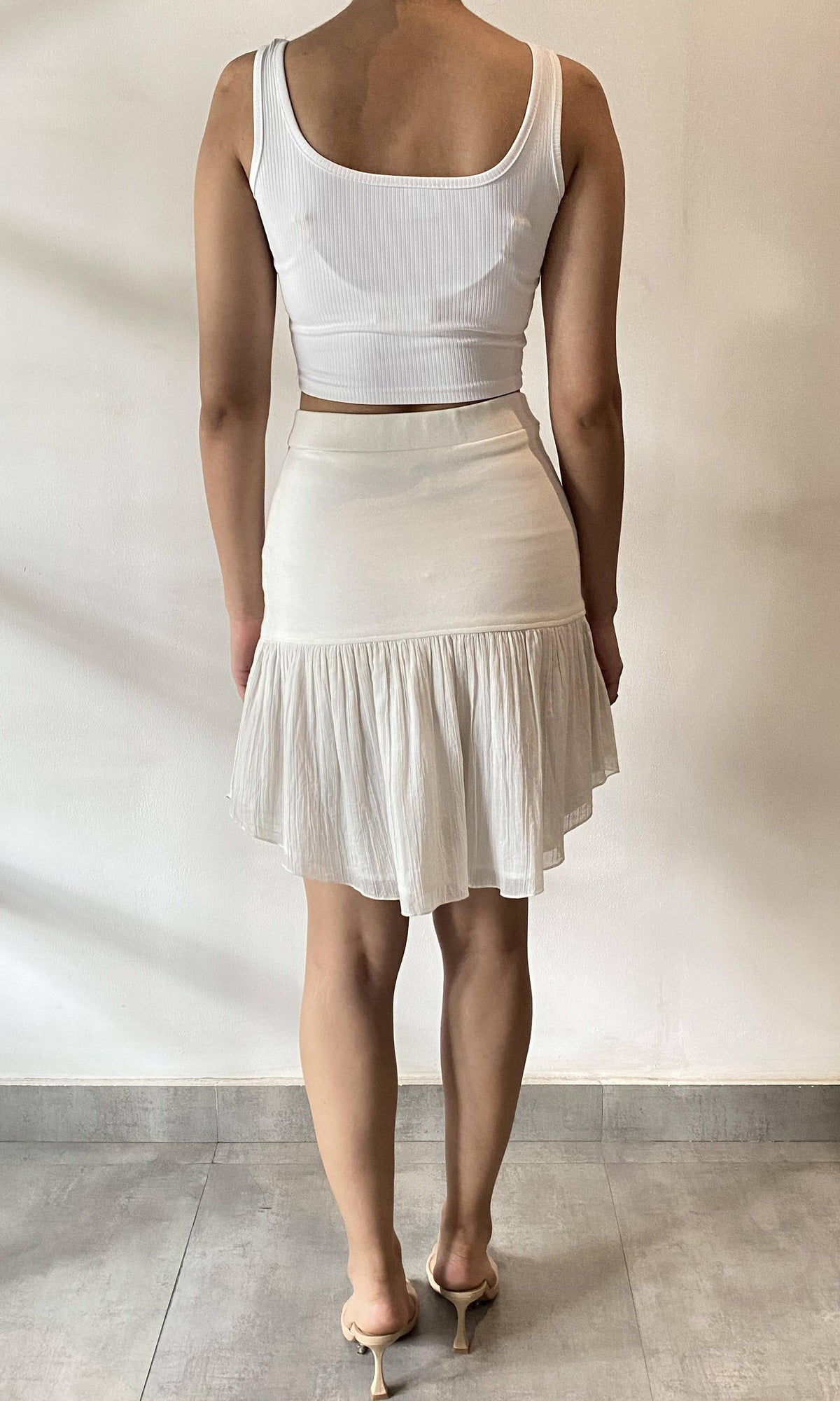Womens | Inv Cotton Short Skirt | Whiite