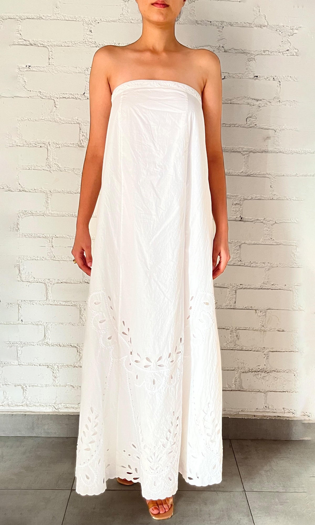 Womens | Inv Cotton Long Dress | White