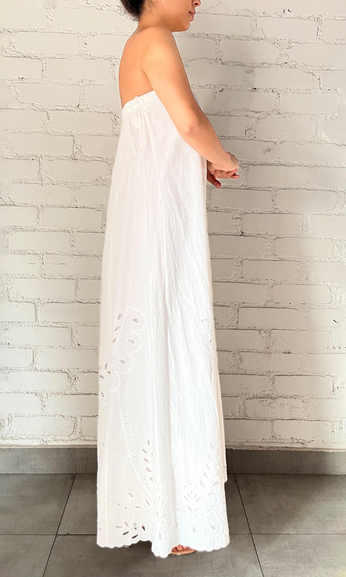 Womens | Inv Cotton Long Dress | White