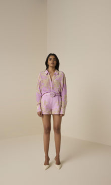 Womens | Jiah Natural Crepe Oversized Shirt | Lilac