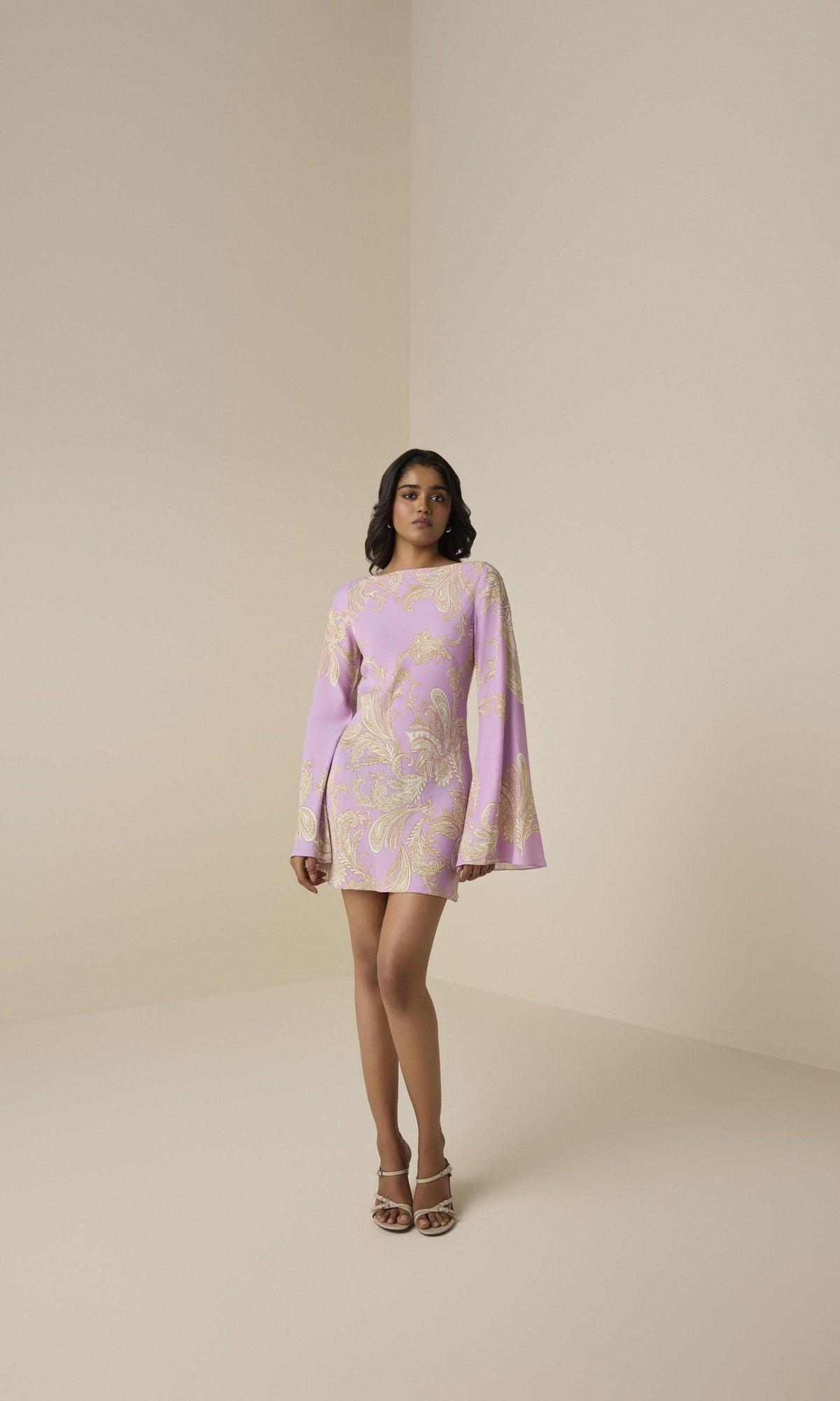 Womens | Jiah Heavy Crepe Short Dress | Lilac