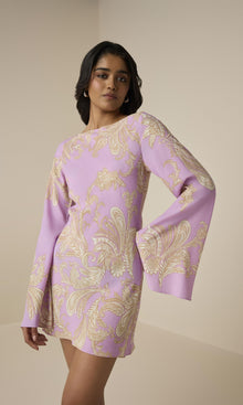 Womens | Jiah Heavy Crepe Short Dress | Lilac
