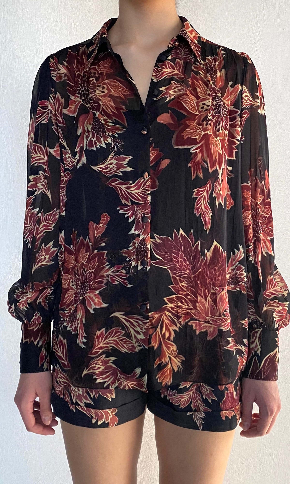 Womens | Johi Viscose Flat Chiffon Shirt | Black
