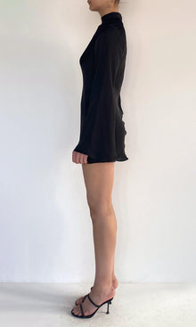 Womens | Johi Viscose Satin Mini Dress | Black