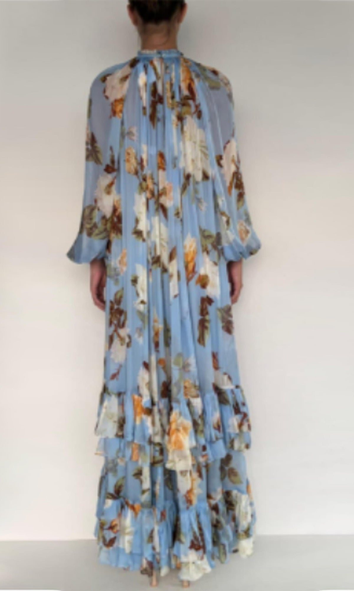 Womens | Kena Viscose Flat Chiffon Maxi Dress | Blue