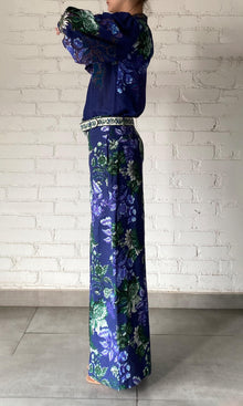 Womens | Keva Viscose Organza Linen Boho Shirt | Green Blue