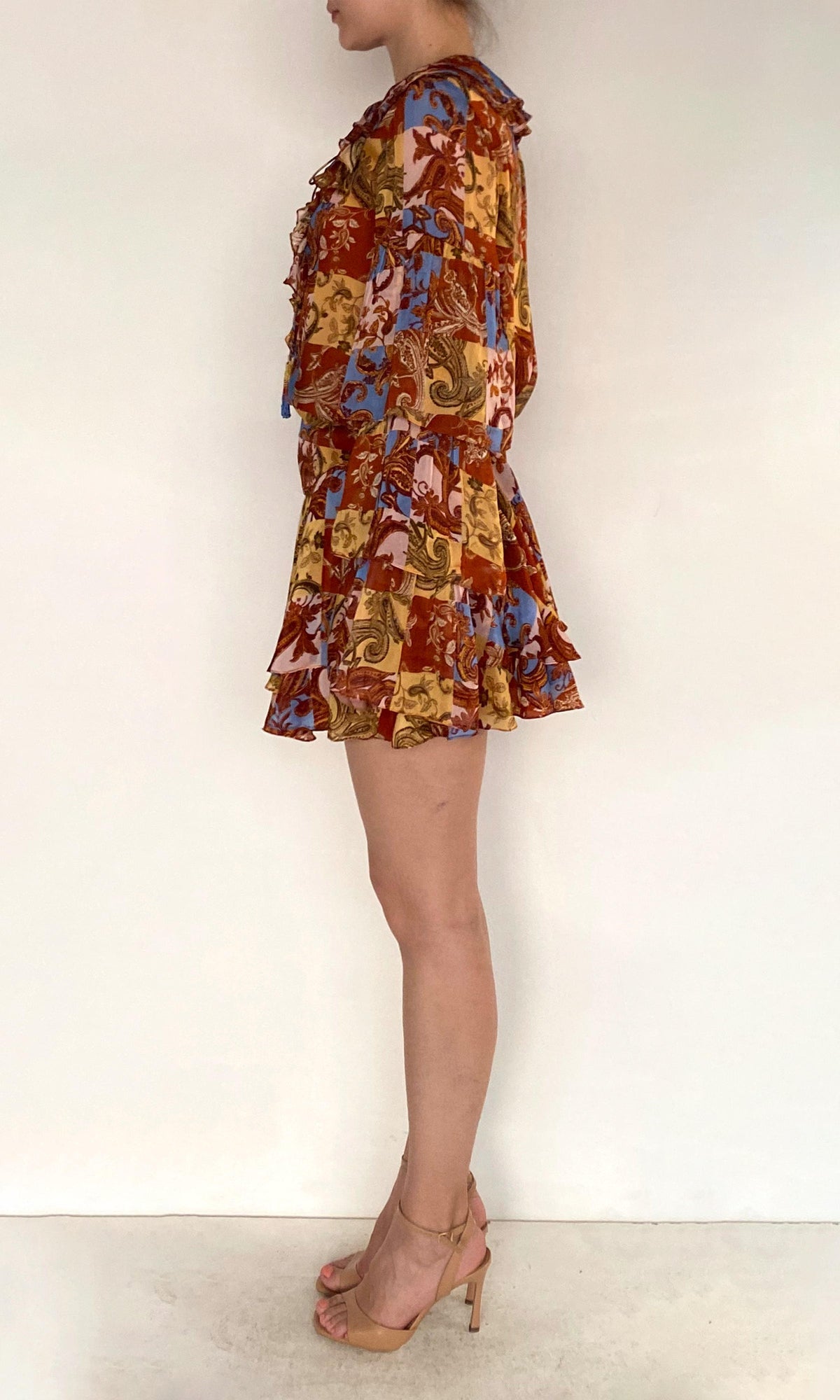 Womens | Leya Viscose Flat Chiffon Mini Skirt | Multi