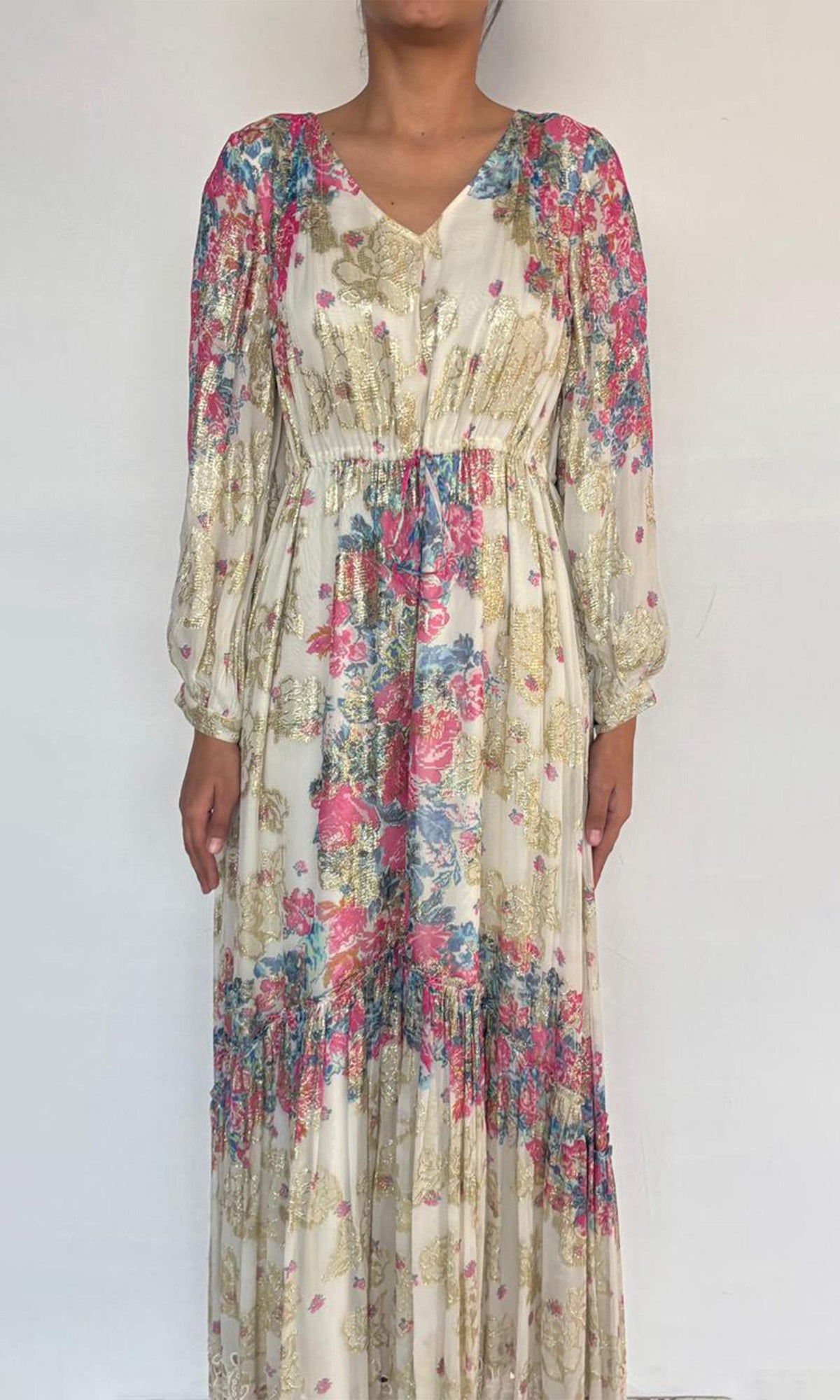 Womens | Mila Viscose Kaftan | White Multi