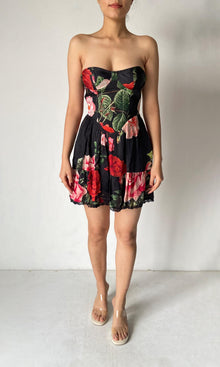 Womens | Maaz Viscose Satin Short Dress | Black Multi