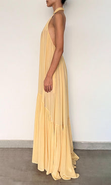 Womens | Nain Chiffon Long Dress | Yellow