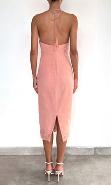 Womens | Nain Linen Cotton Midi Dress | Coral