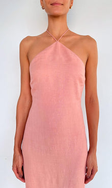 Womens | Nain Linen Cotton Midi Dress | Coral