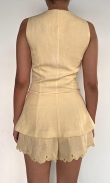 Womens | Nain Linen Cotton Mini Romper Vest | Yellow