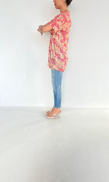 Womens | Nara Viscose Georgette Lurex Shirt | Pink