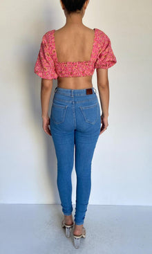 Womens | Nara Cotton Linen Top | Pink Multi