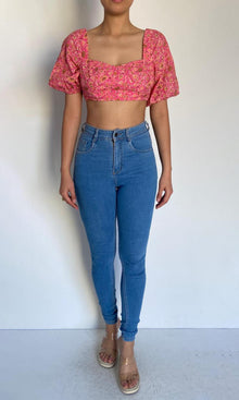 Womens | Nara Cotton Linen Top | Pink Multi