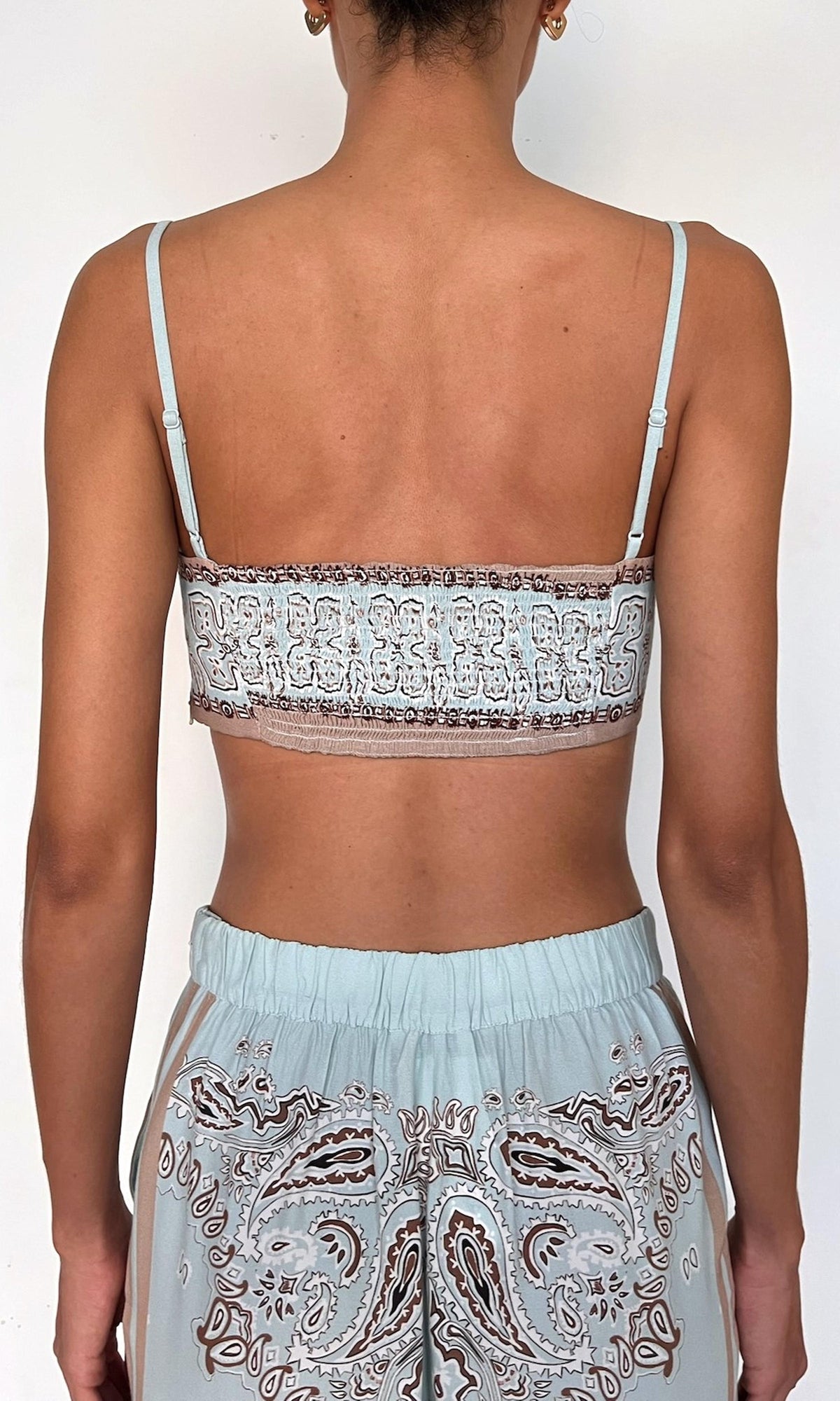 Womens | Navi Viscose Heavy Crepe Bralette | Blue Brown