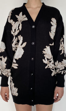 Womens | Niru Jacquard Cotton Short Cardigan | Black Multi