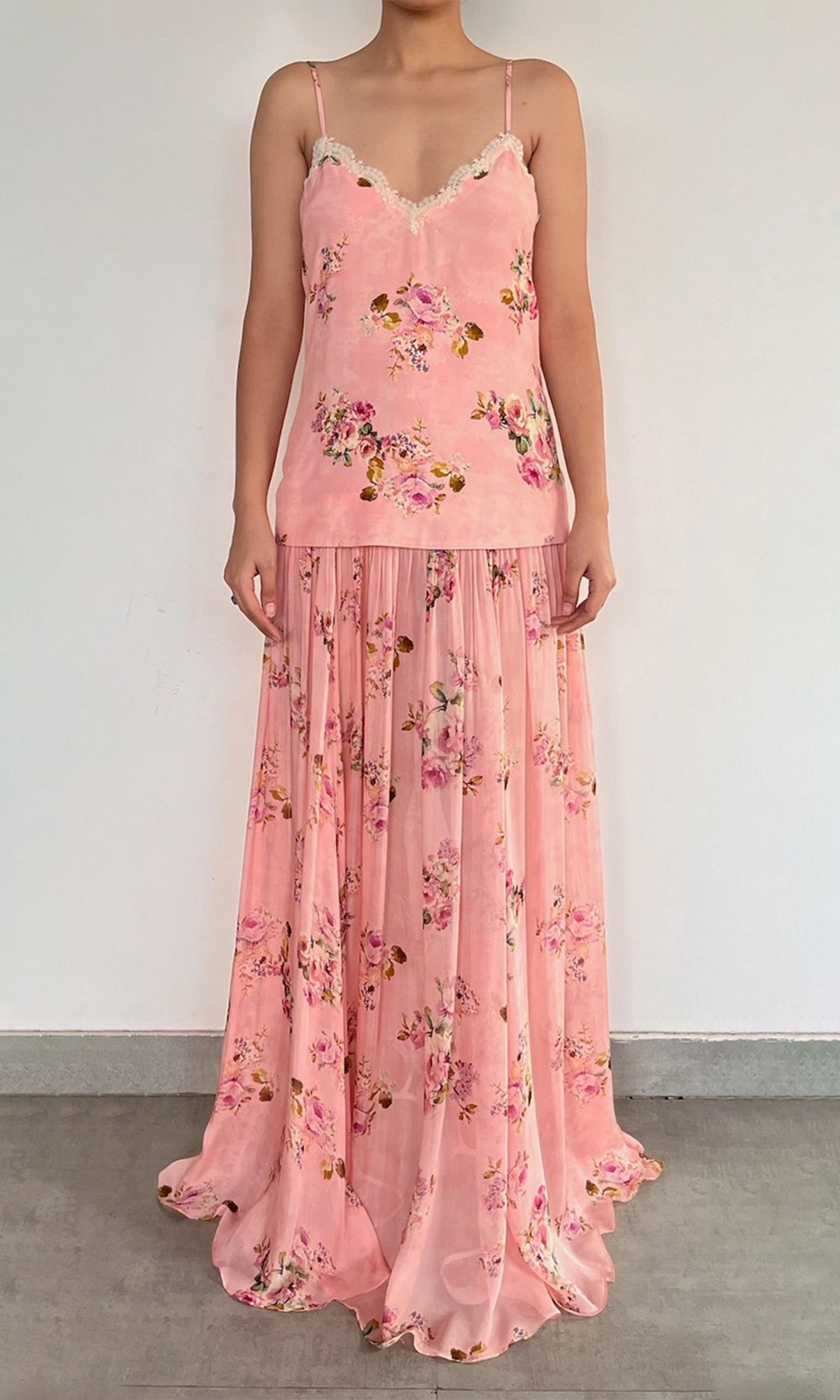 Womens | Niva Viscose Long Dress | Pink