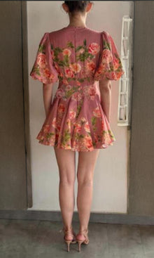 Womens | Pavi Cotton Linen Short Dress | Printed