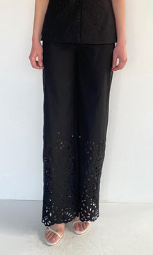Womens | Rai Cotton Poplin Straight Pants | Black