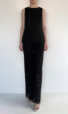 Womens | Rai Cotton Poplin Straight Pants | Black