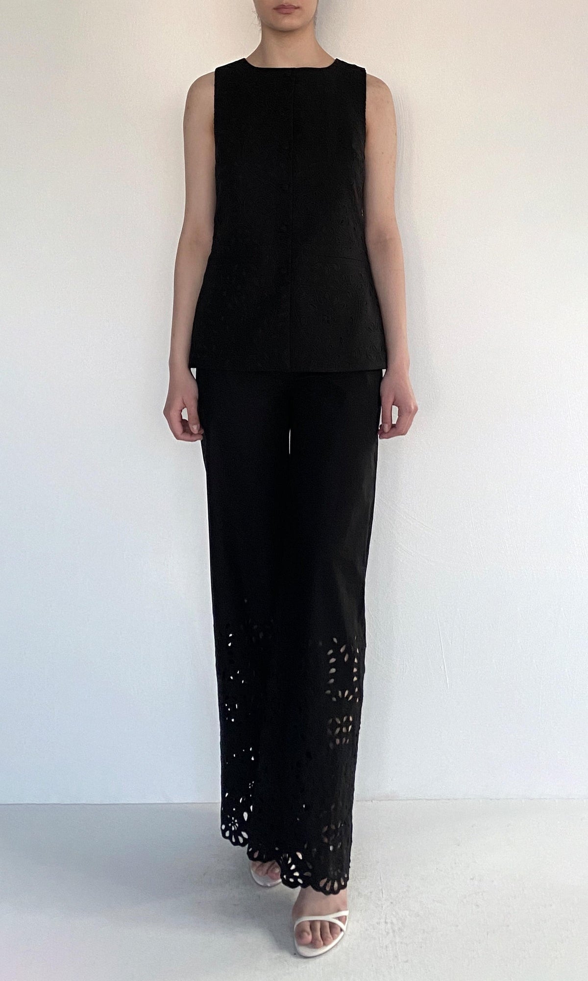 Womens | Rai Cotton Poplin Straight Pants | Black