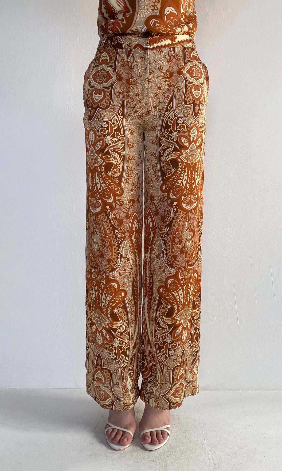 Womens | Rida Viscose Satin Straight Pants | Multi