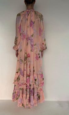 Womens | Ruba Viscose Flat Chiffon Maxi Dress | Pink