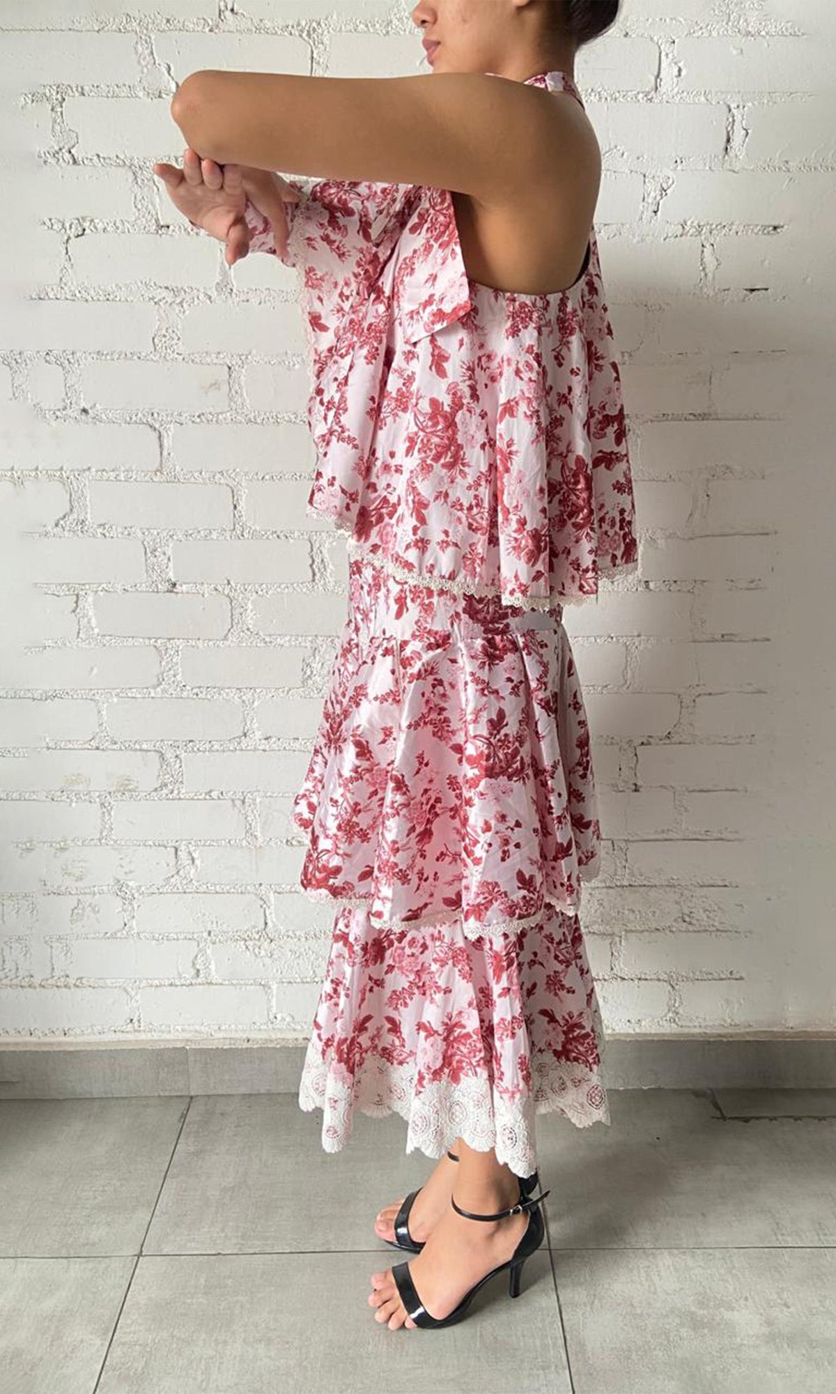 Womens | Runss Taffeta Midi Dress | Peach