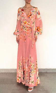 Womens | Saba Viscose Long Dress | Pink