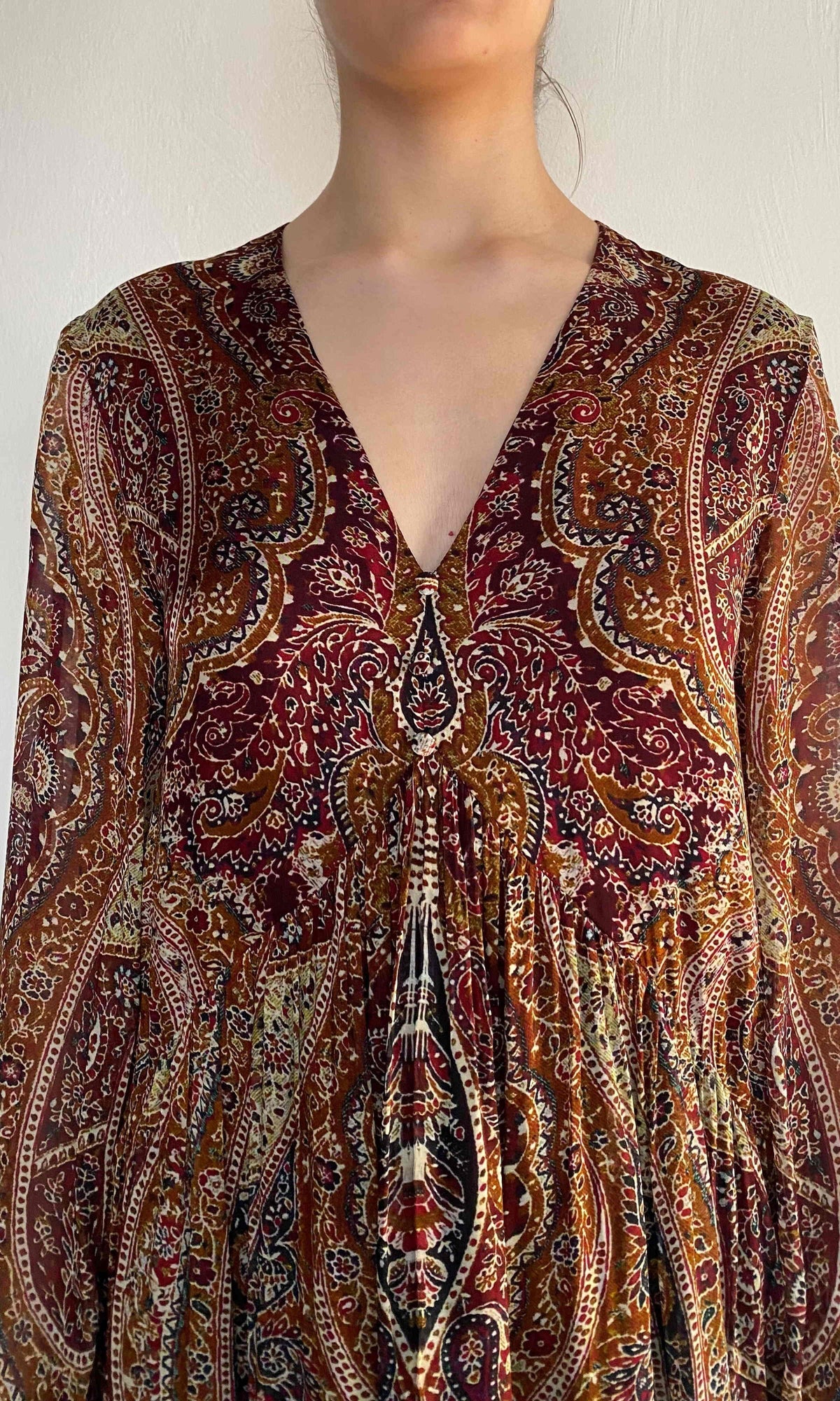 Womens | Shifa Viscose Flat Chiffon Mini Dress | Burgundy