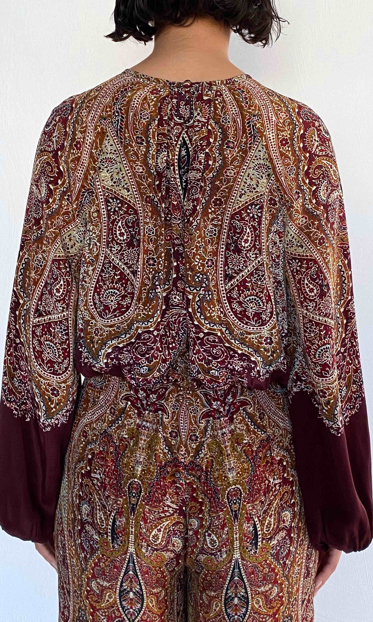 Womens | Shifa Viscose Heavy Crepe Jumpsuit | Burgundy