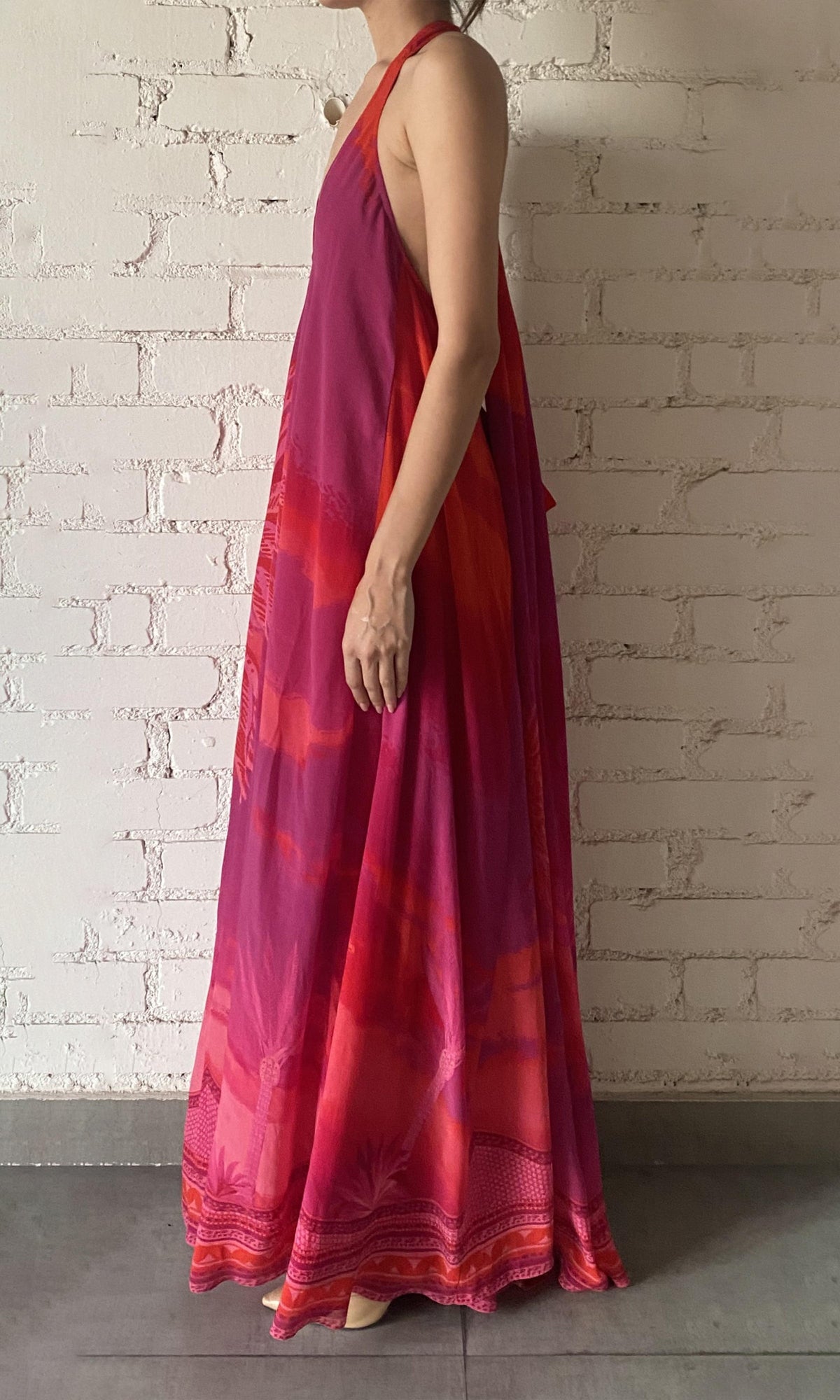Womens | Soma Bemberg Cupro Crepe Long Dress | Multicolor