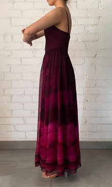 Womens | Soma Viscose Crinkle Chiffon Corsetted Long Dress | Burgundy