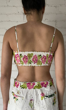 Womens | Taha Cotton Schiffli Bralette | White Floral