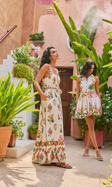 Womens | Taha Cotton Poplin Long Dress | White Floral