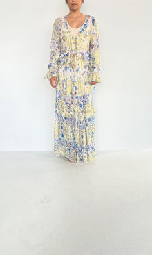 Womens | Tara Viscose Georgette Floral Lurex Kaftan | Pink