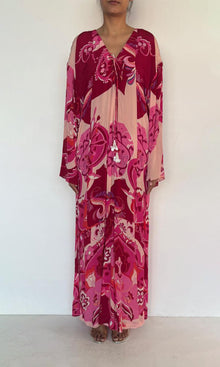 Womens | Tira Viscose Long Dress | Red Multi