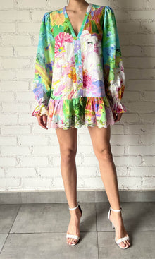 Womens | Tiva Linen Cotton Short Dress | Multi