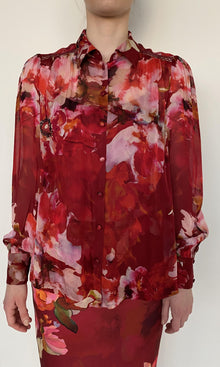Womens | Tuhi Viscose Flat Chiffon Boho Top With Cami | Burgundy Multi