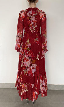 Womens | Tuhi Chiffon Long Dress | Red