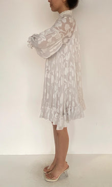 Womens | Veda Georgette Floral Jacquard Short Dress | White
