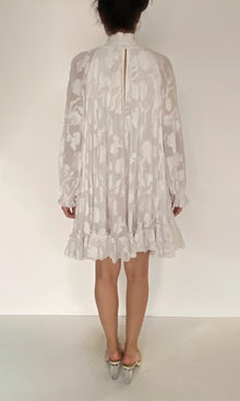 Womens | Veda Georgette Floral Jacquard Short Dress | White