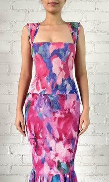 Womens | Vesa Viscose Georgette Midi Dress | Pink Multi