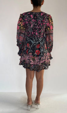 Womens | Vim Viscose Jacquard Short Dress | Black Multi