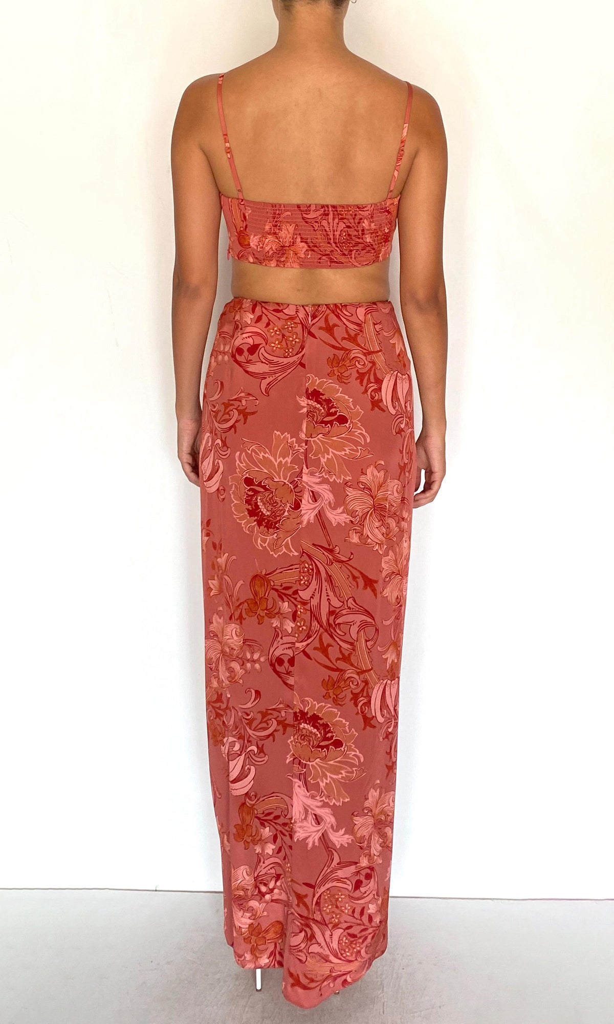 Womens | Vine Viscose Natural Crepe Bandeau | Coral