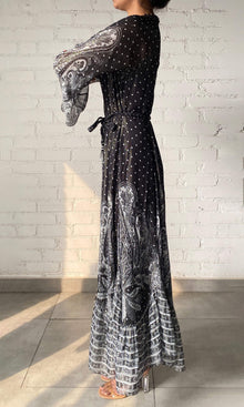 Womens | Viri Cotton Long Dress | Black/White